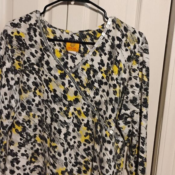 Ruby Rd Black and White Wrap Blouse Relaxed Fit - Picture 2 of 12